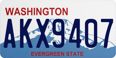 WA license plate AKX9407