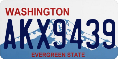 WA license plate AKX9439
