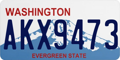 WA license plate AKX9473