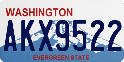 WA license plate AKX9522