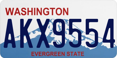 WA license plate AKX9554