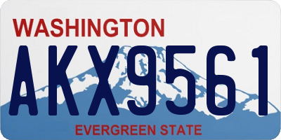 WA license plate AKX9561