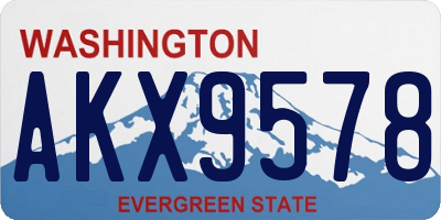 WA license plate AKX9578