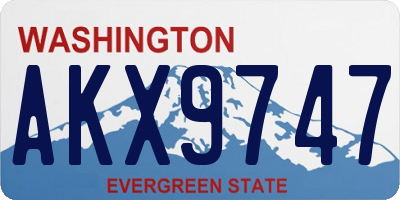 WA license plate AKX9747