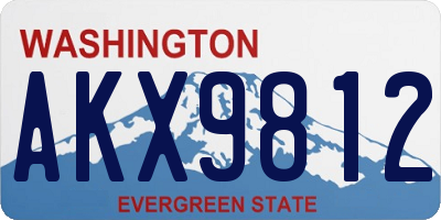 WA license plate AKX9812