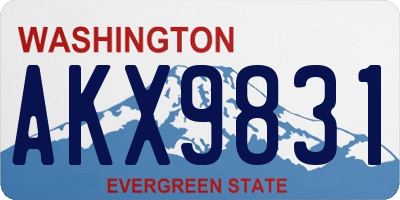 WA license plate AKX9831