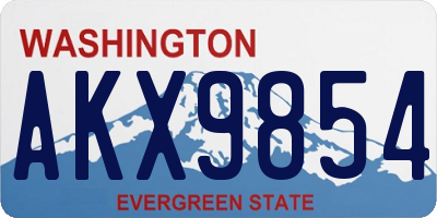 WA license plate AKX9854