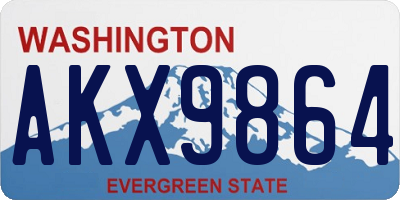 WA license plate AKX9864