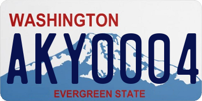 WA license plate AKY0004