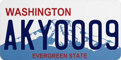 WA license plate AKY0009