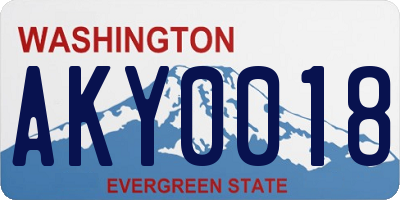 WA license plate AKY0018