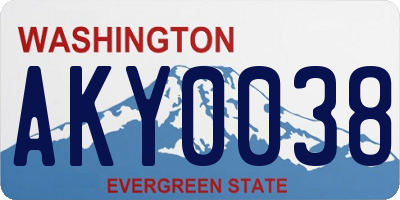 WA license plate AKY0038