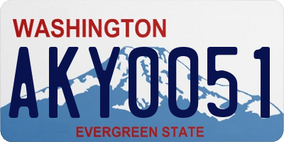 WA license plate AKY0051