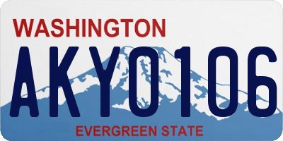 WA license plate AKY0106