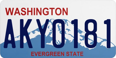 WA license plate AKY0181