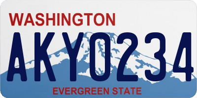 WA license plate AKY0234