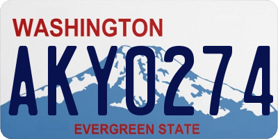 WA license plate AKY0274