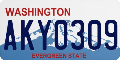WA license plate AKY0309