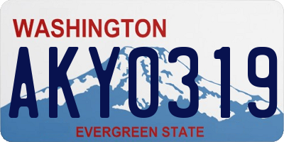 WA license plate AKY0319