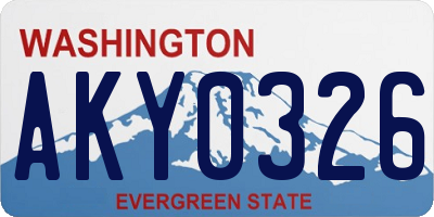 WA license plate AKY0326
