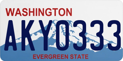 WA license plate AKY0333