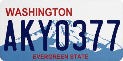 WA license plate AKY0377