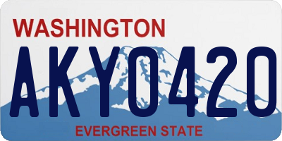 WA license plate AKY0420