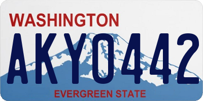 WA license plate AKY0442