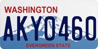 WA license plate AKY0460