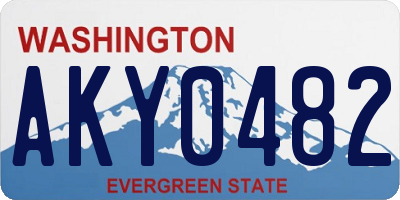 WA license plate AKY0482