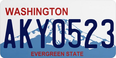 WA license plate AKY0523