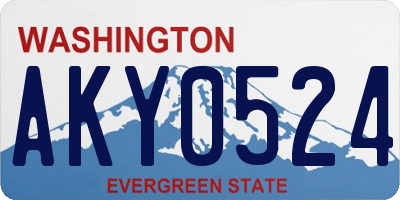 WA license plate AKY0524
