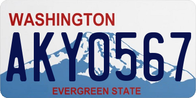 WA license plate AKY0567