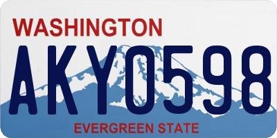 WA license plate AKY0598