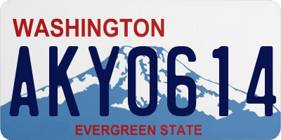 WA license plate AKY0614