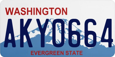 WA license plate AKY0664