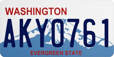 WA license plate AKY0761