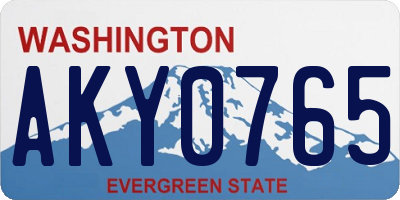 WA license plate AKY0765