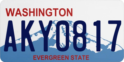 WA license plate AKY0817