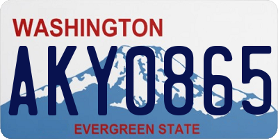 WA license plate AKY0865