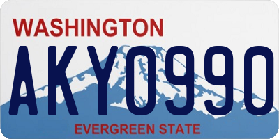WA license plate AKY0990