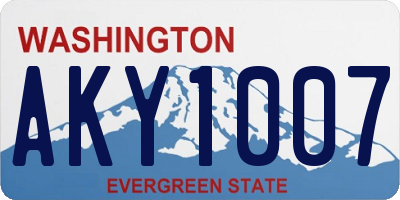 WA license plate AKY1007