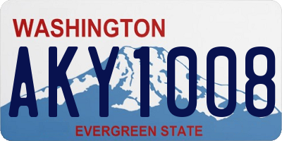 WA license plate AKY1008