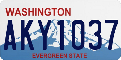 WA license plate AKY1037