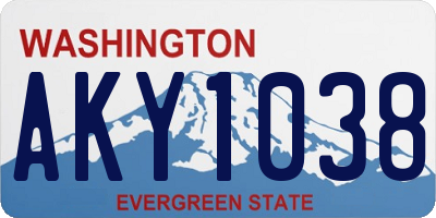 WA license plate AKY1038
