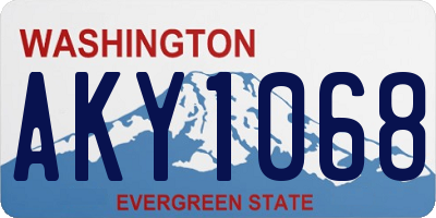 WA license plate AKY1068