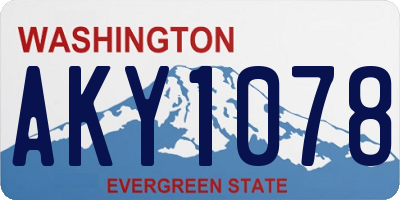 WA license plate AKY1078