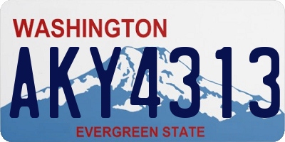 WA license plate AKY4313