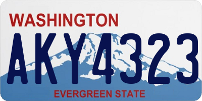 WA license plate AKY4323