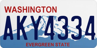 WA license plate AKY4334